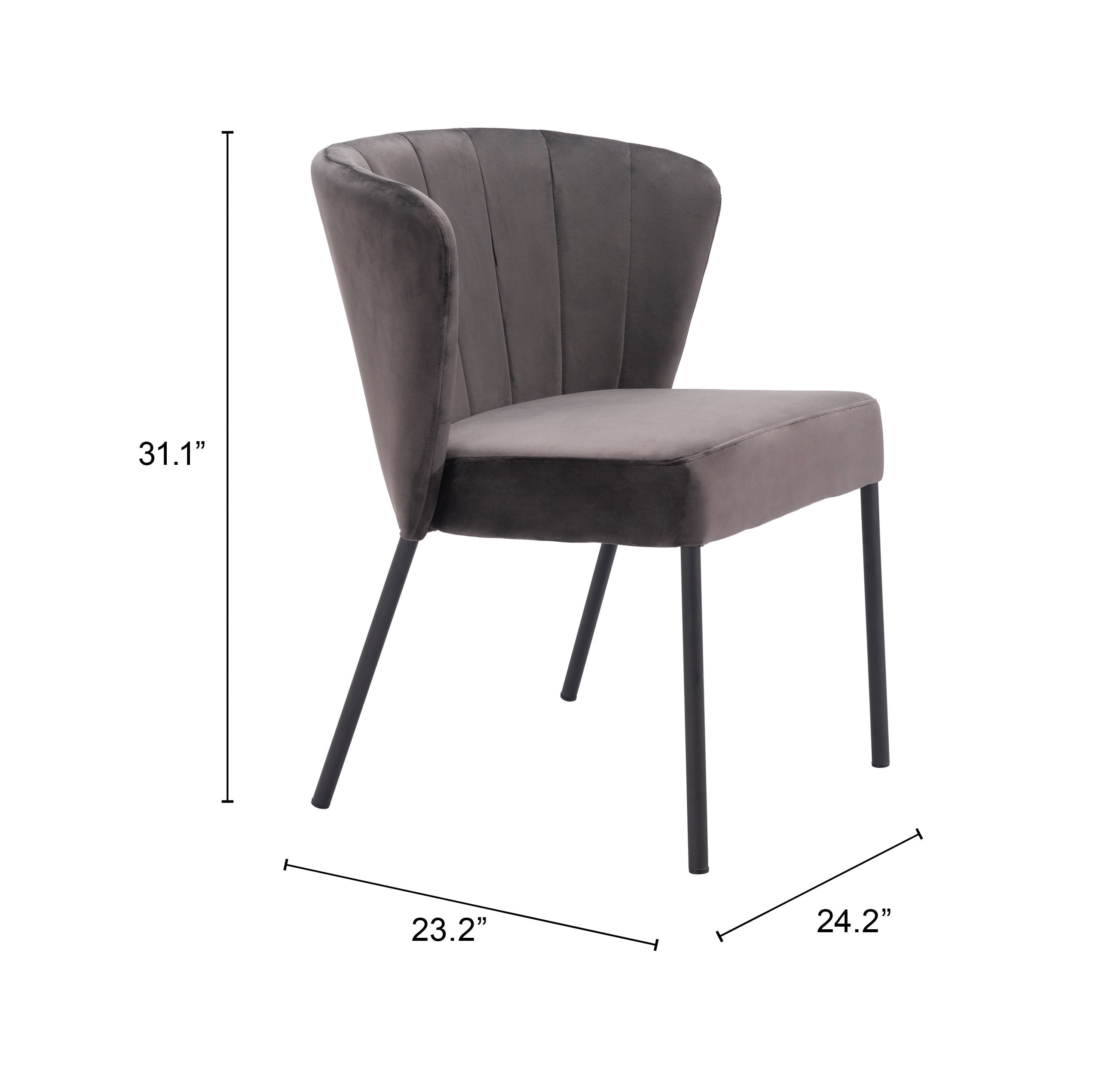 Zuo Modern Aimee Dining Chair in Cream/Beige/Gray
