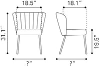 Zuo Modern Aimee Dining Chair in Cream/Beige/Gray