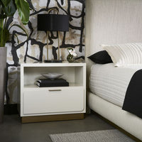 Sunpan Jenkins Nightstand High Gloss Cream / Grey