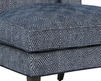 Sunpan Kenzo Lounge Chair Chevron Grey-Antonio Charcoal / Fuego Navy-Abbington Navy