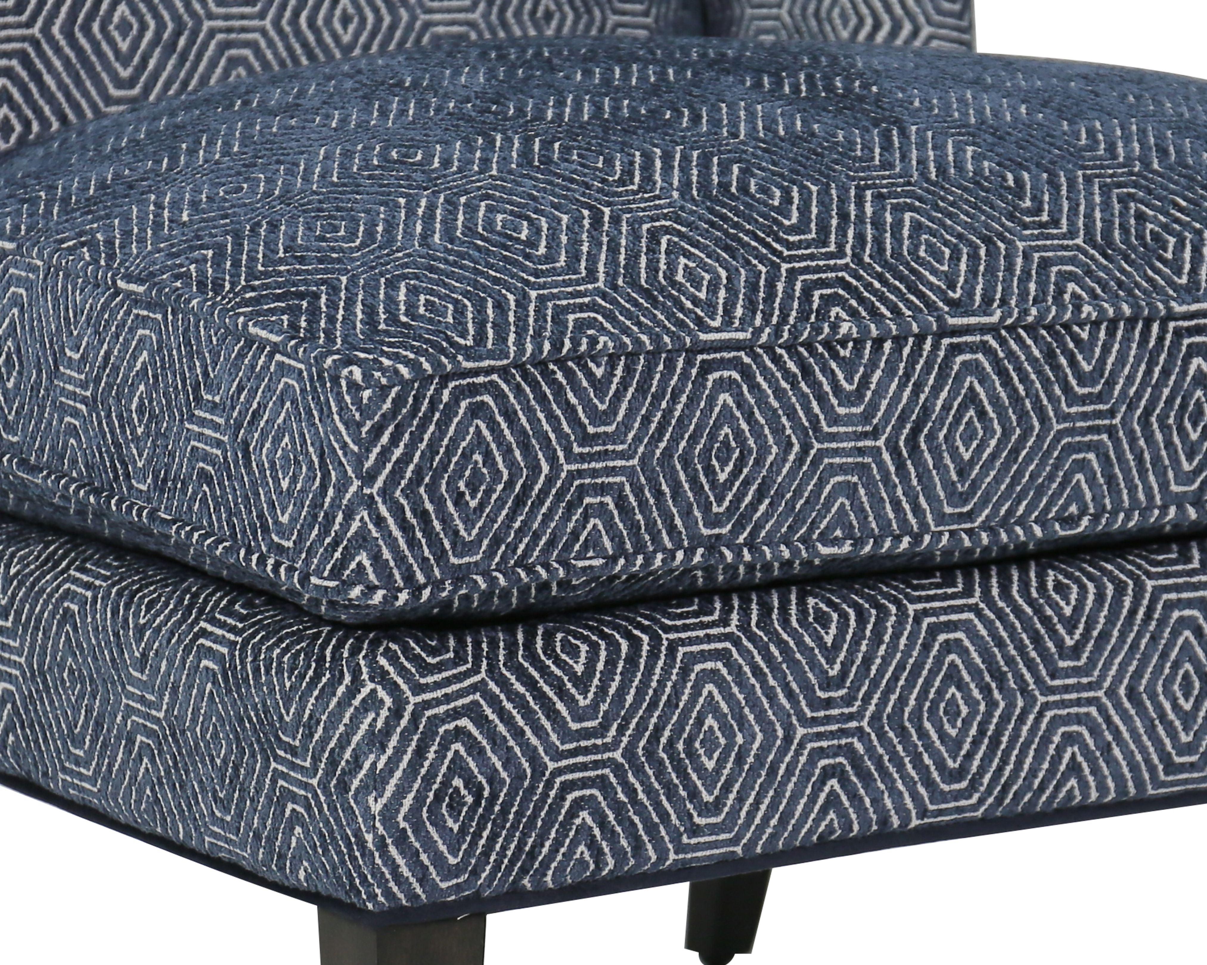 Sunpan Kenzo Lounge Chair Chevron Grey-Antonio Charcoal / Fuego Navy-Abbington Navy