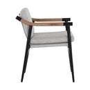 Sunpan Meadow Dining Armchair - Vault Fog / Heather Ivory Tweed