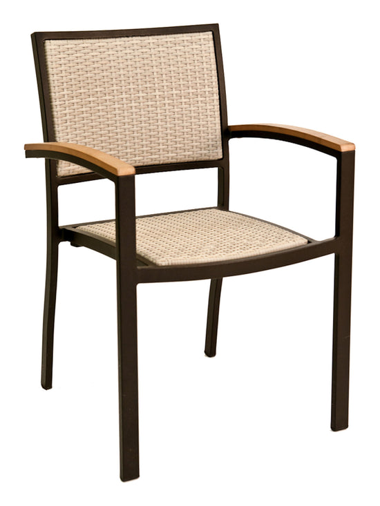 Florida Seating Aluminum Arm Chair with Woven Back and Seat - AL-5625