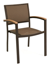 Florida Seating Aluminum Arm Chair with Woven Back and Seat - AL-5625