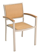 Florida Seating Aluminum Arm Chair with Woven Back and Seat - AL-5625