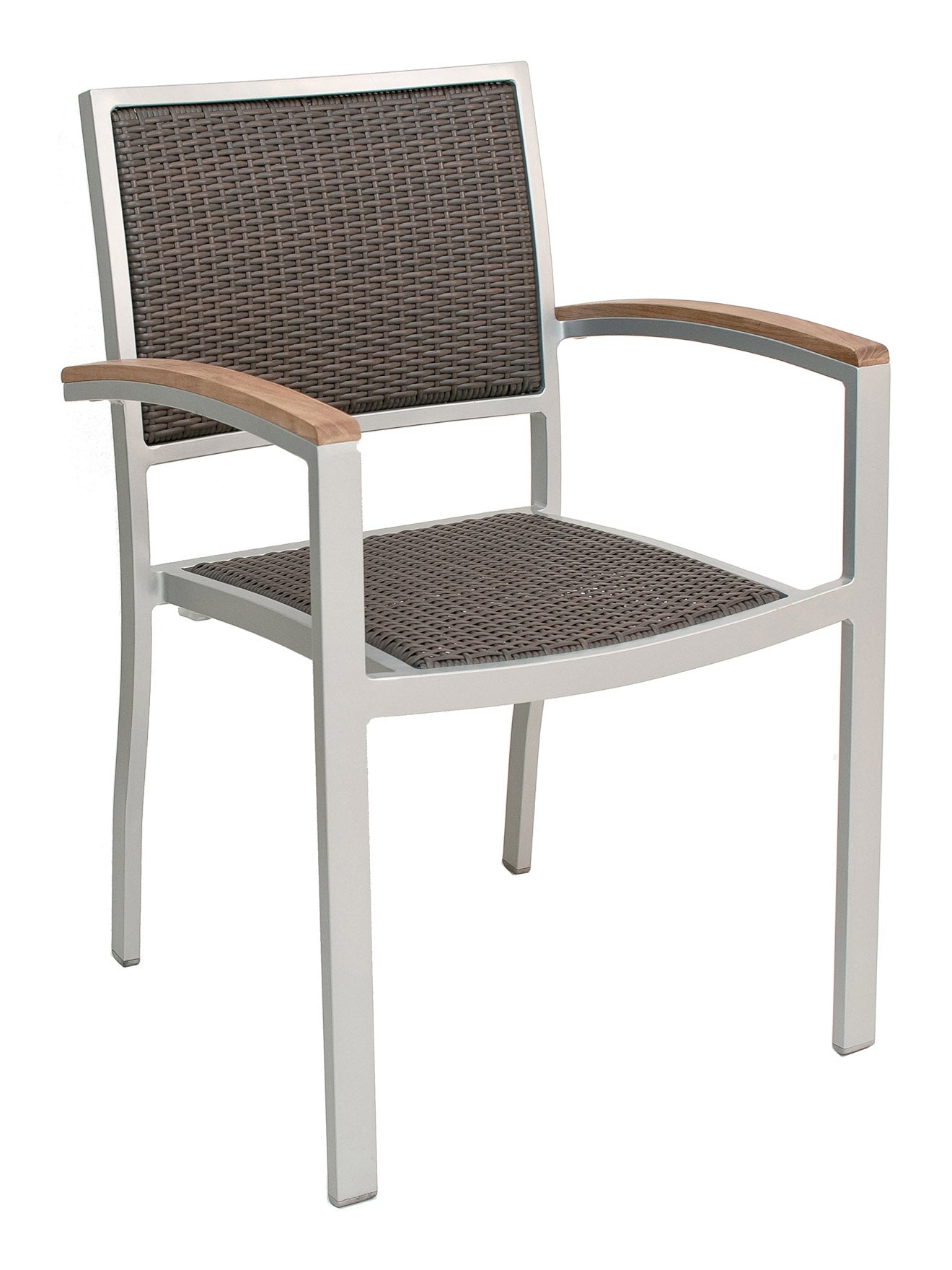 Florida Seating Aluminum Arm Chair with Woven Back and Seat - AL-5625