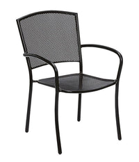 Woodard Cafe Series Albion Textured Black Arm Chair - Stackable