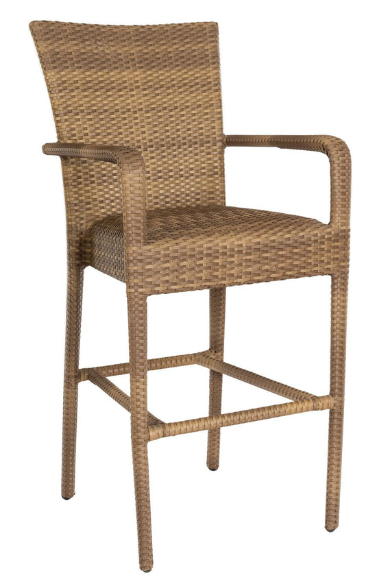 Woodard Et Cetera Padded Seat Bar Stool with Arms