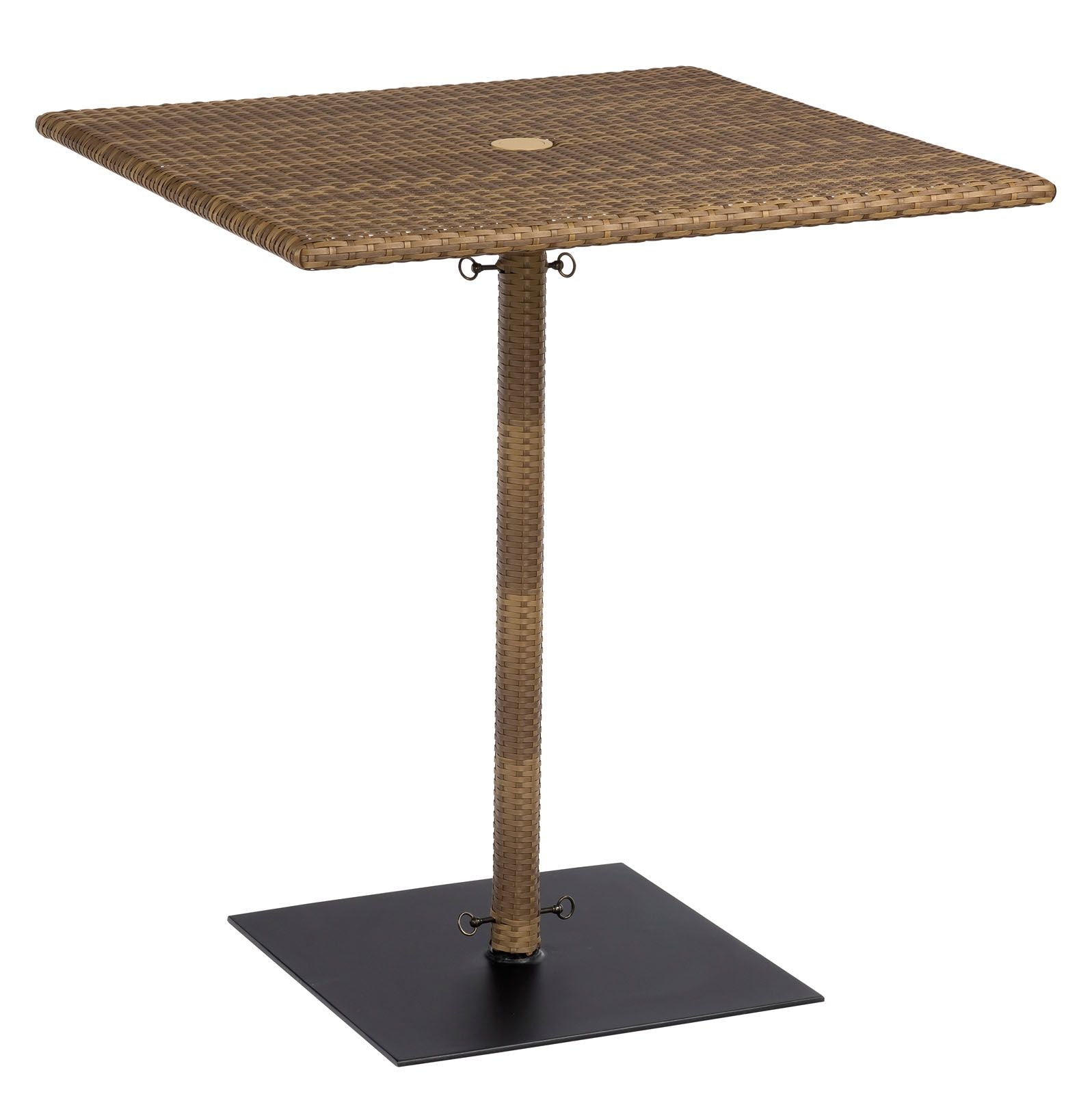 Woodard Et Cetera Square Umbrella Bar Height Table with Weighted Base