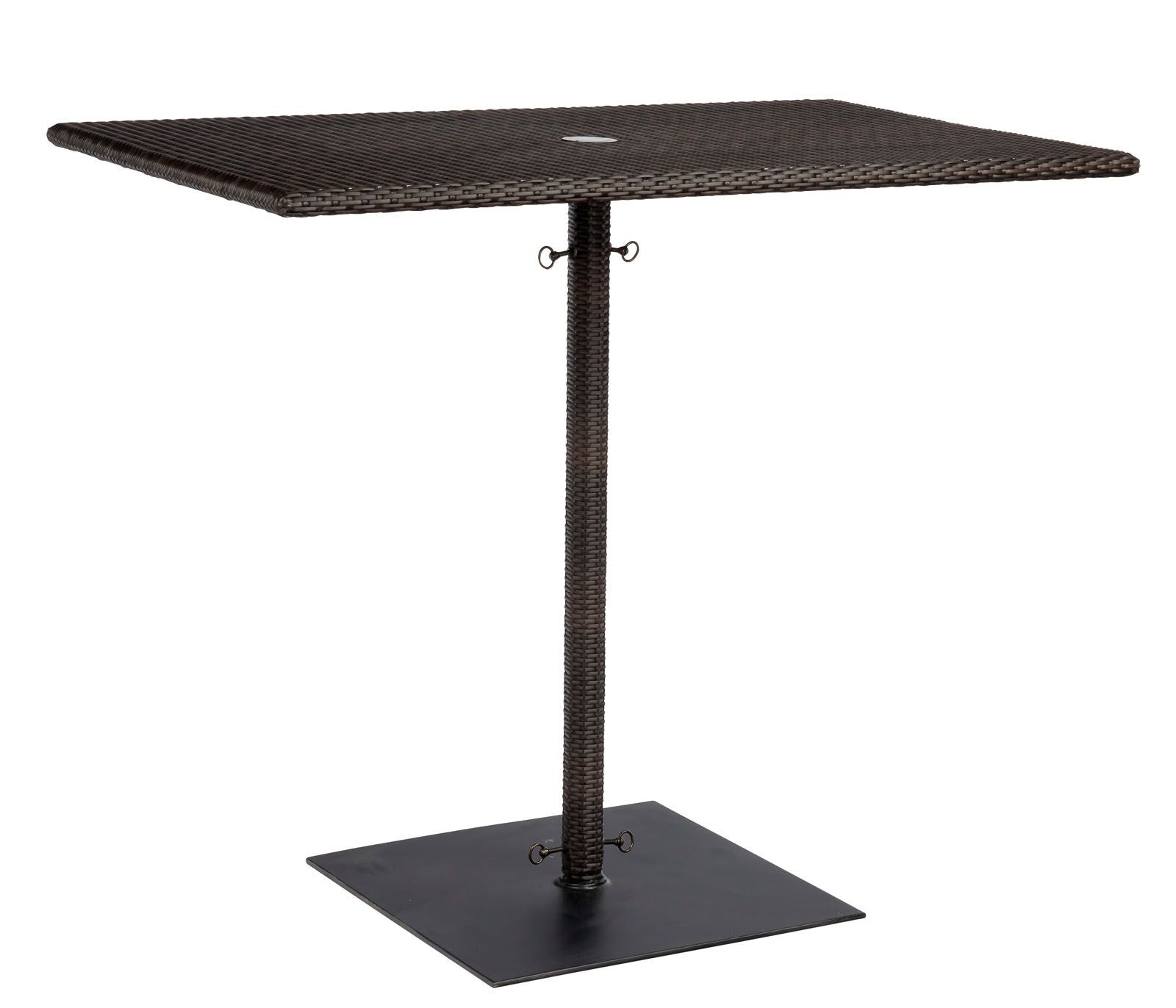 Woodard Et Cetera Rectangular Umbrella Bar Height Table with Weighted Base