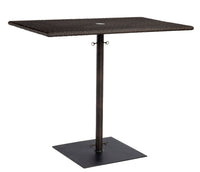 Woodard Et Cetera Rectangular Umbrella Bar Height Table with Weighted Base