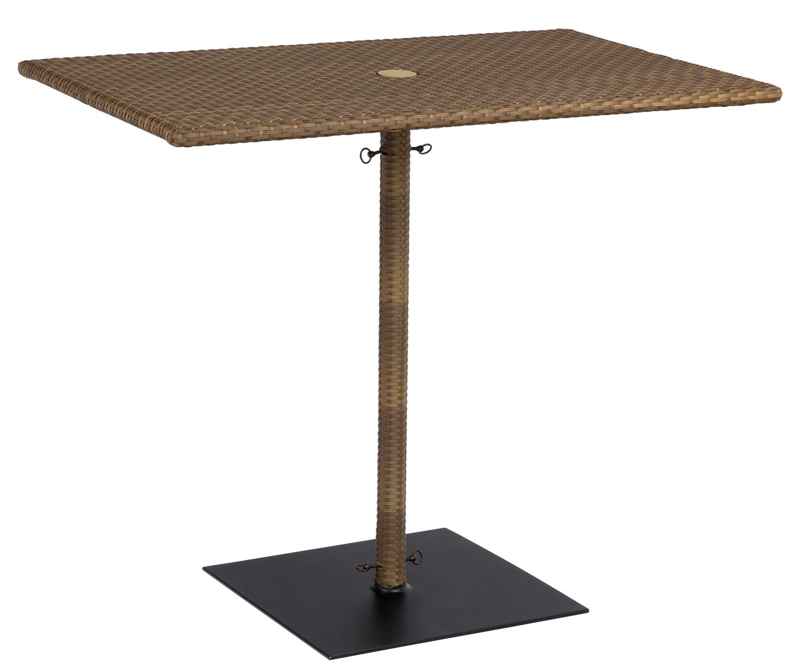 Woodard Et Cetera Rectangular Umbrella Bar Height Table with Weighted Base