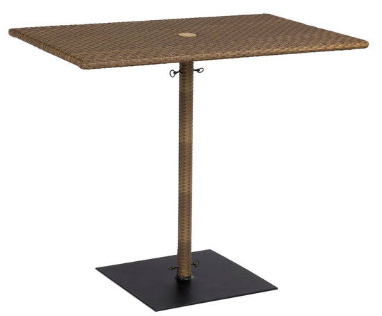 Woodard Et Cetera Rectangular Umbrella Bar Height Table with Weighted Base