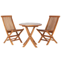 All Things Cedar 3 Piece Teak Bistro Set Table and Chairs