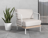 Sunpan Leon Lounge Chair - White - Palazzo Cream