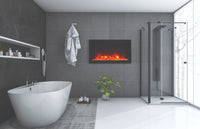 Amantii Panorama Deep & Xtra Tall Full View Smart Electric  - 40" Indoor /Outdoor WiFi Enabled  Fireplace, featuring a MultiFunction Remote, Multi Speed Flame Motor, Glass Media & a Black Trim