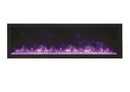 Amantii Panorama Deep & Xtra Tall Full View Smart Electric  - 72" Indoor /Outdoor WiFi Enabled  Fireplace, featuring a MultiFunction Remote, Multi Speed Flame Motor, Glass Media & a Black Trim n Only With Black Steel Surround