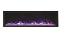 Amantii Panorama Deep & Xtra Tall Full View Smart Electric  - 72" Indoor /Outdoor WiFi Enabled  Fireplace, featuring a MultiFunction Remote, Multi Speed Flame Motor, Glass Media & a Black Trim n Only With Black Steel Surround