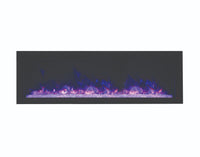 Amantii Panorama Xtraslim Full View Smart Electric  - 50" Indoor /Outdoor WiFi Enabled  Fireplace, featuring a MultiFunction Remote, Multi Speed Flame Motor, Glass Media & a Black Trim