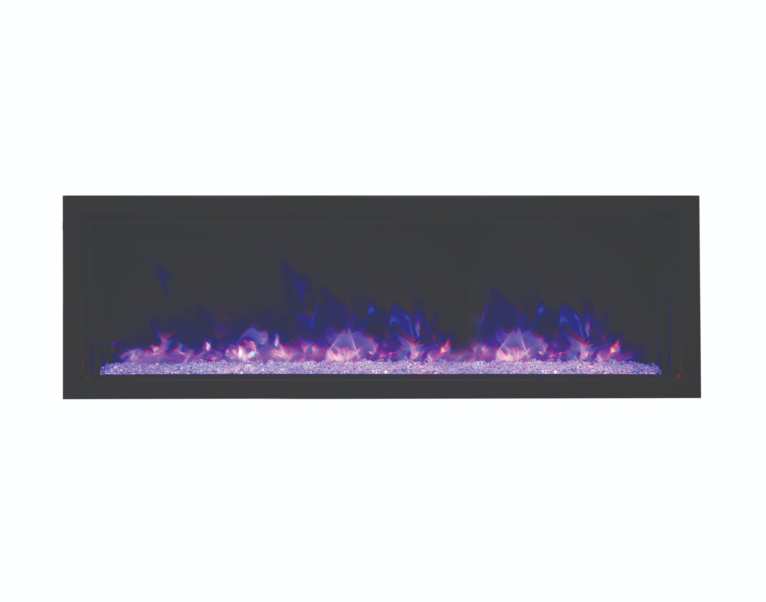 Amantii Panorama Xtraslim Full View Smart Electric  - 50" Indoor /Outdoor WiFi Enabled  Fireplace, featuring a MultiFunction Remote, Multi Speed Flame Motor, Glass Media & a Black Trim