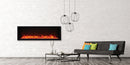 Amantii Panorama Xtraslim Full View Smart Electric  - 50" Indoor /Outdoor WiFi Enabled  Fireplace, featuring a MultiFunction Remote, Multi Speed Flame Motor, Glass Media & a Black Trim
