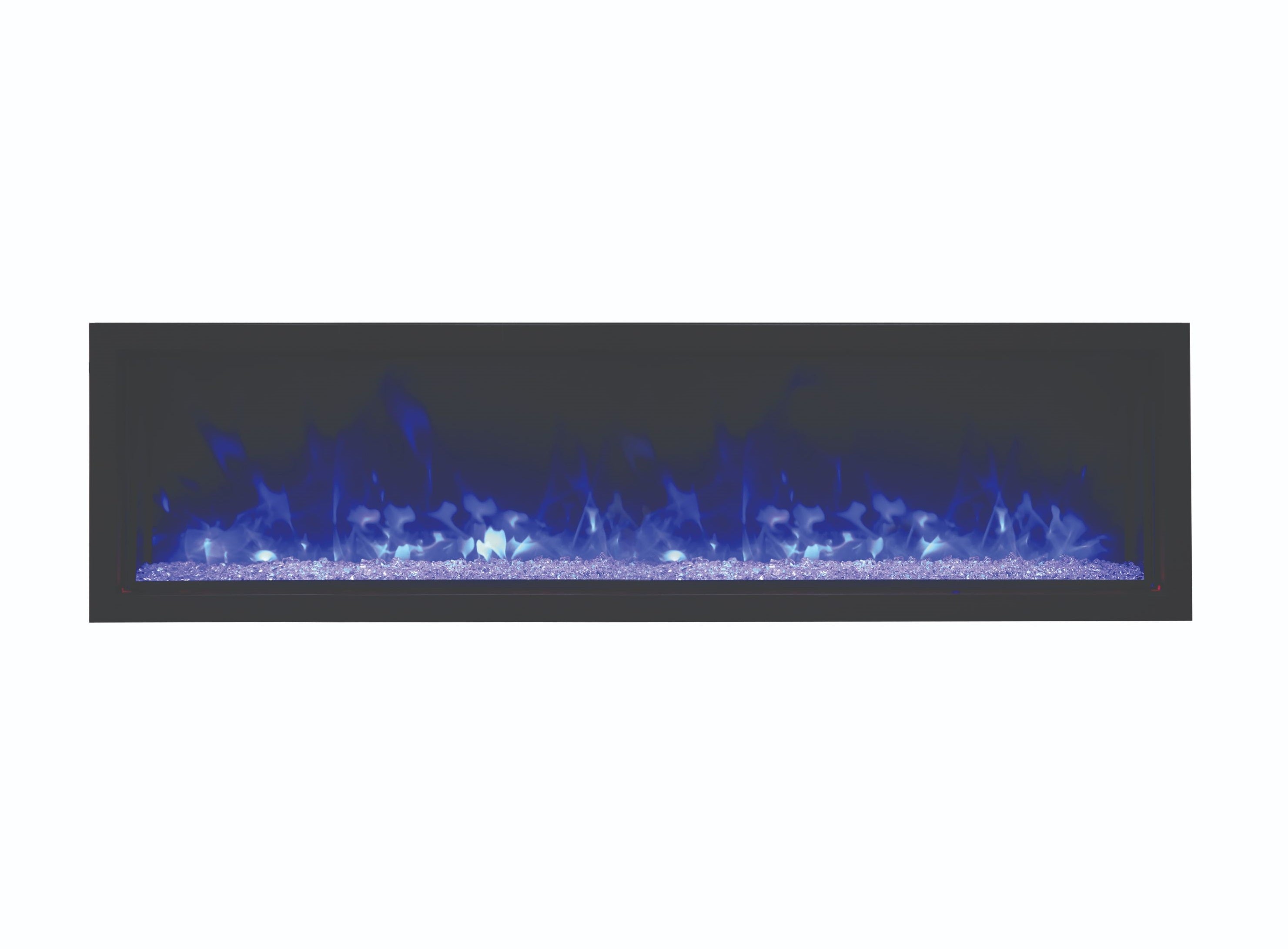 Amantii Panorama Xtraslim Full View Smart Electric  - 60" Indoor /Outdoor WiFi Enabled  Fireplace, featuring a MultiFunction Remote, Multi Speed Flame Motor, Glass Media & a Black Trim