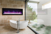 Amantii Panorama Xtraslim Full View Smart Electric  - 60" Indoor /Outdoor WiFi Enabled  Fireplace, featuring a MultiFunction Remote, Multi Speed Flame Motor, Glass Media & a Black Trim