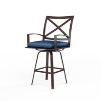 Sunset West La Jolla Aluminum Swivel Barstool with Cushion