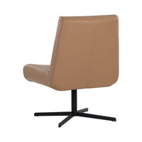 Sunpan Karson Swivel Lounge Chair in Alpine Grey / Linea Wood Leather