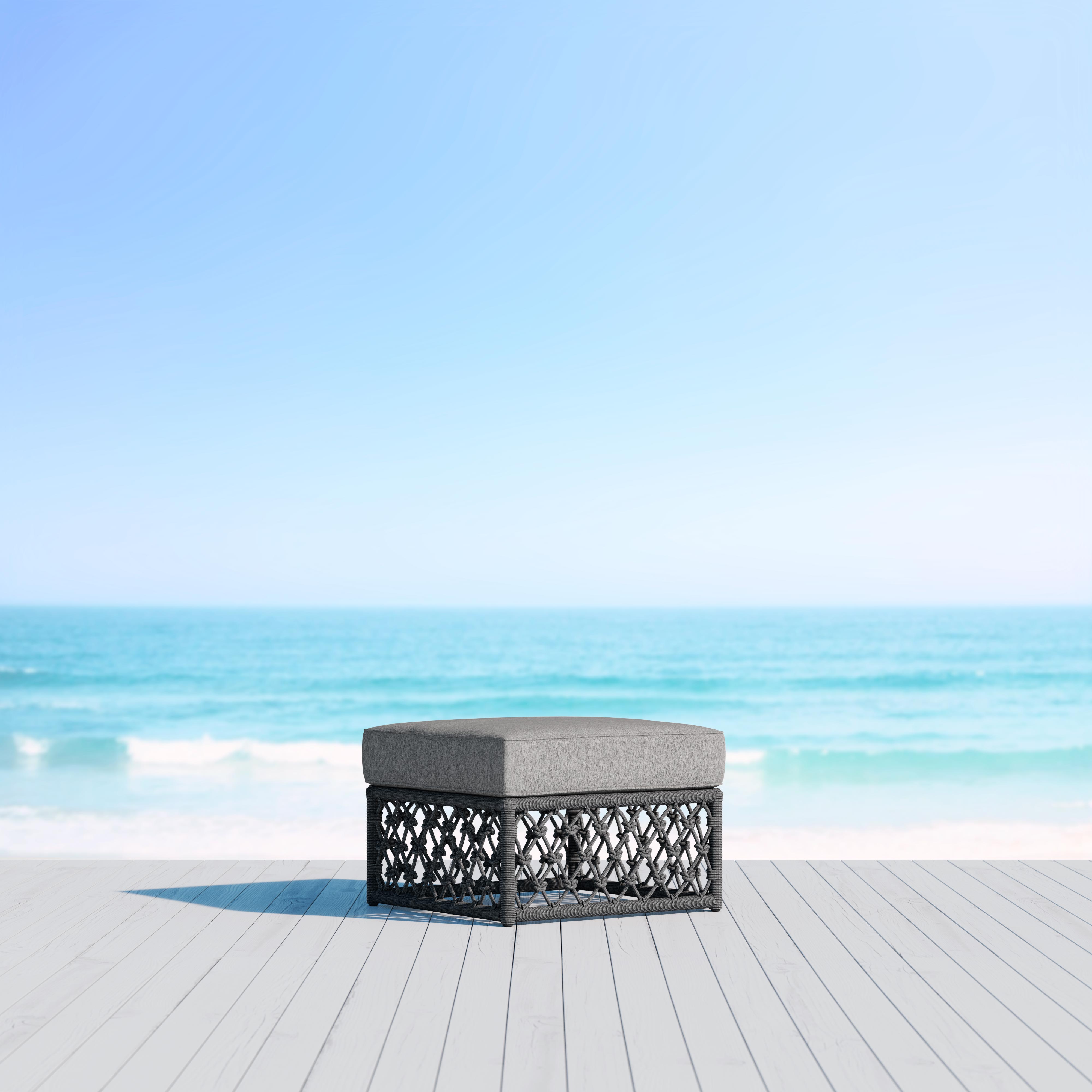 Azzurro Living Amelia Ottoman With Polar/Moon Cushion