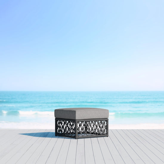 Azzurro Living Amelia Ottoman With Polar/Moon Cushion