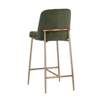 Sunpan Zeke Counter Stool Antique Brass in Bergen Ivory / Bergen Olive