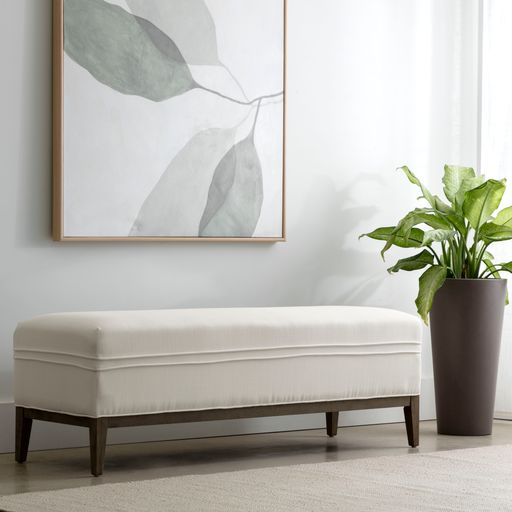 Sunpan Priscilla Bench - Linoso Ivory