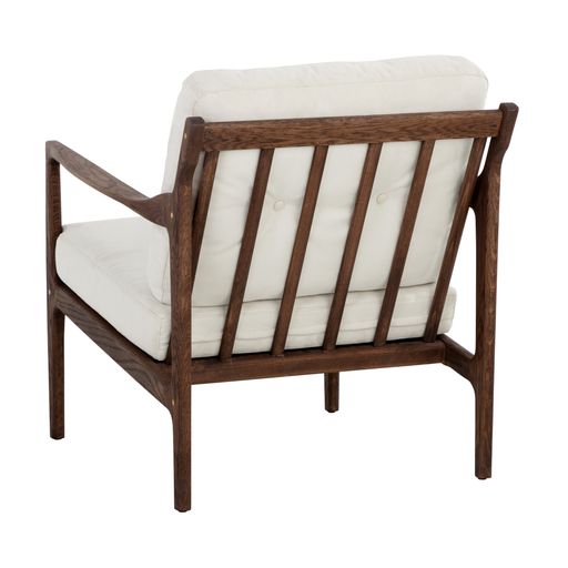 Sunpan Gilmore Lounge Chair  Black - Black Leather / Walnut - Vienna Cream
