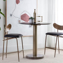 Sunpan Gibbons Counter Stool in Antique Brass -  Charcoal Black Leather / Black - Bravo Portabella