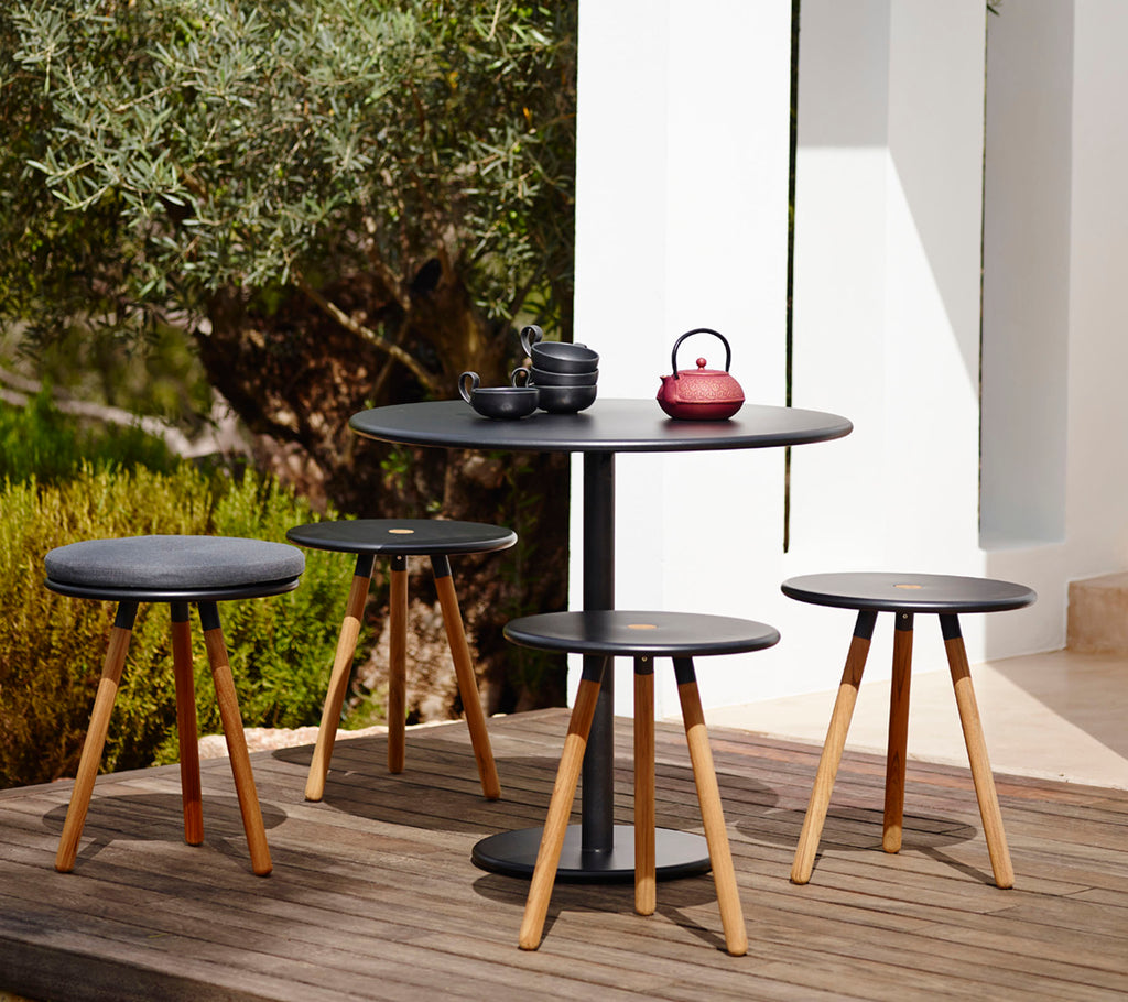 Cane-Line Area Table/Stool Teak Lava Grey / Aluminum