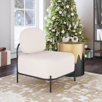 Zuo Modern Arendal Accent Chair in Vanilla, Accent Chairs, Fabric, Plywood, Polyester, Steel, Square, 4 Legs, Indoor