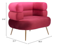 Zuo Modern Arish Accent Chair in Red