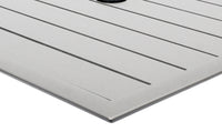 BFM Seating South Beach Dining Height Table In Aluminum Frame And Titanium Silver Powder Coat
