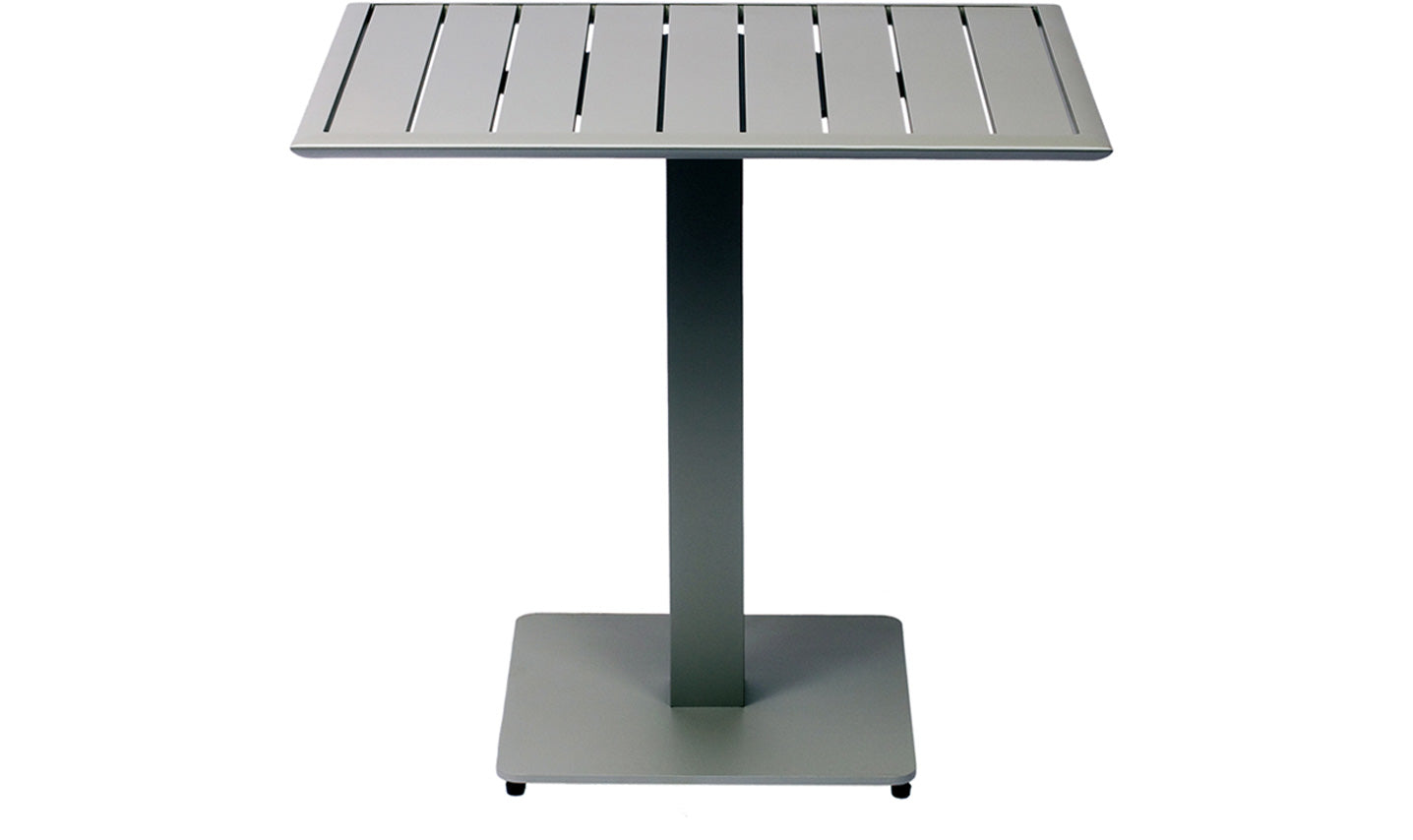 BFM Seating South Beach 32x32 Bar Height Table In Aluminum And Titanium Silver Powder Coat
