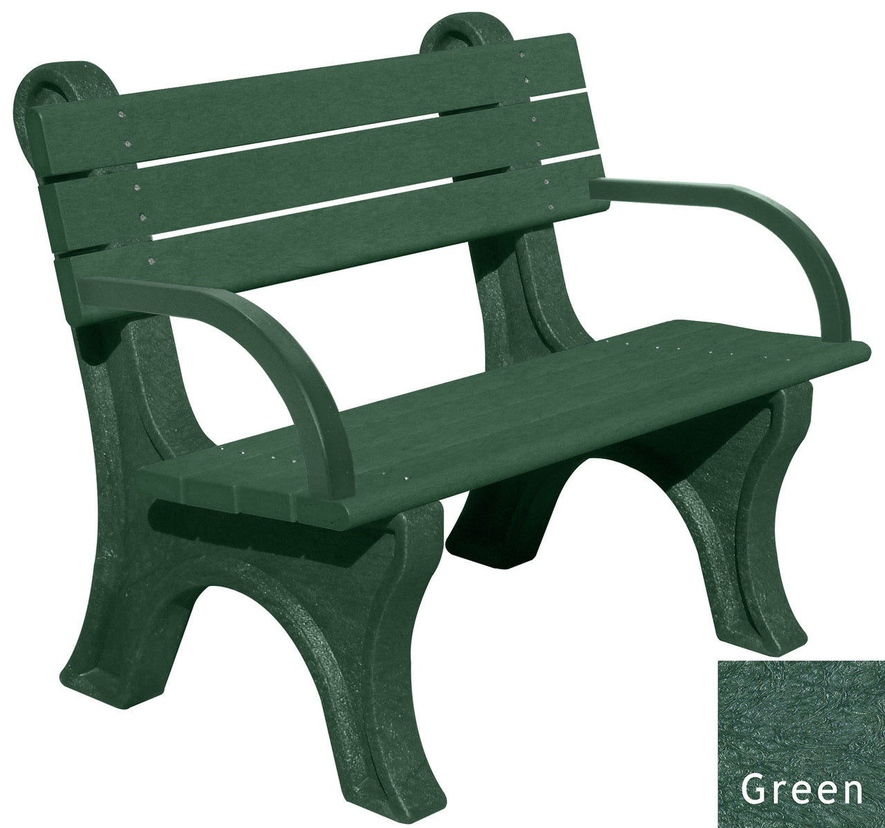 Polly Products Park Classic Backed Bench With Arms