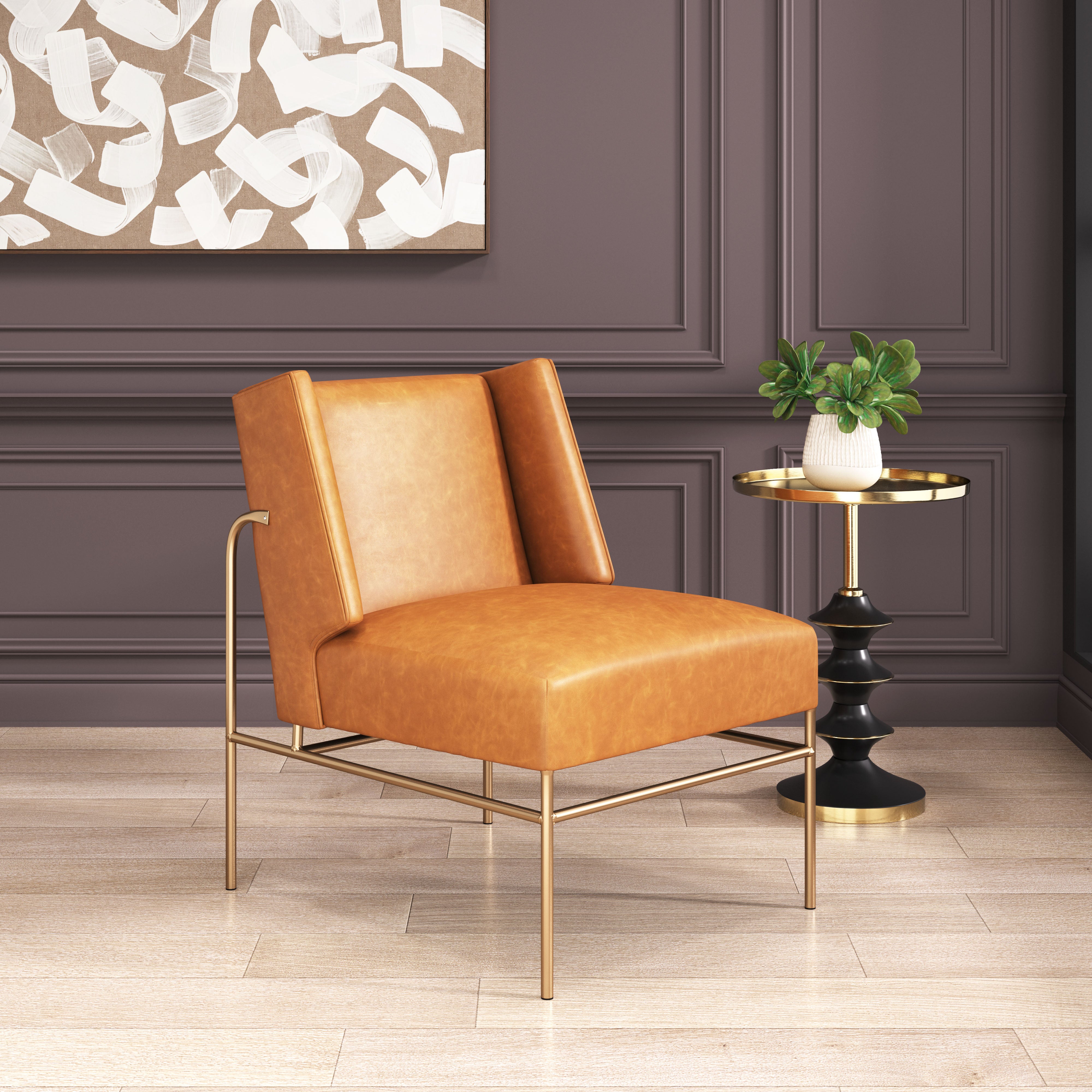Zuo Modern Atlanta Accent Chair in Green/Brown