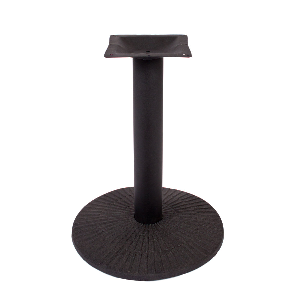 BFM Seating Travis 18"/22"/30" Round Dining/Bar Height Base 3"/4" Column - Sand Black
