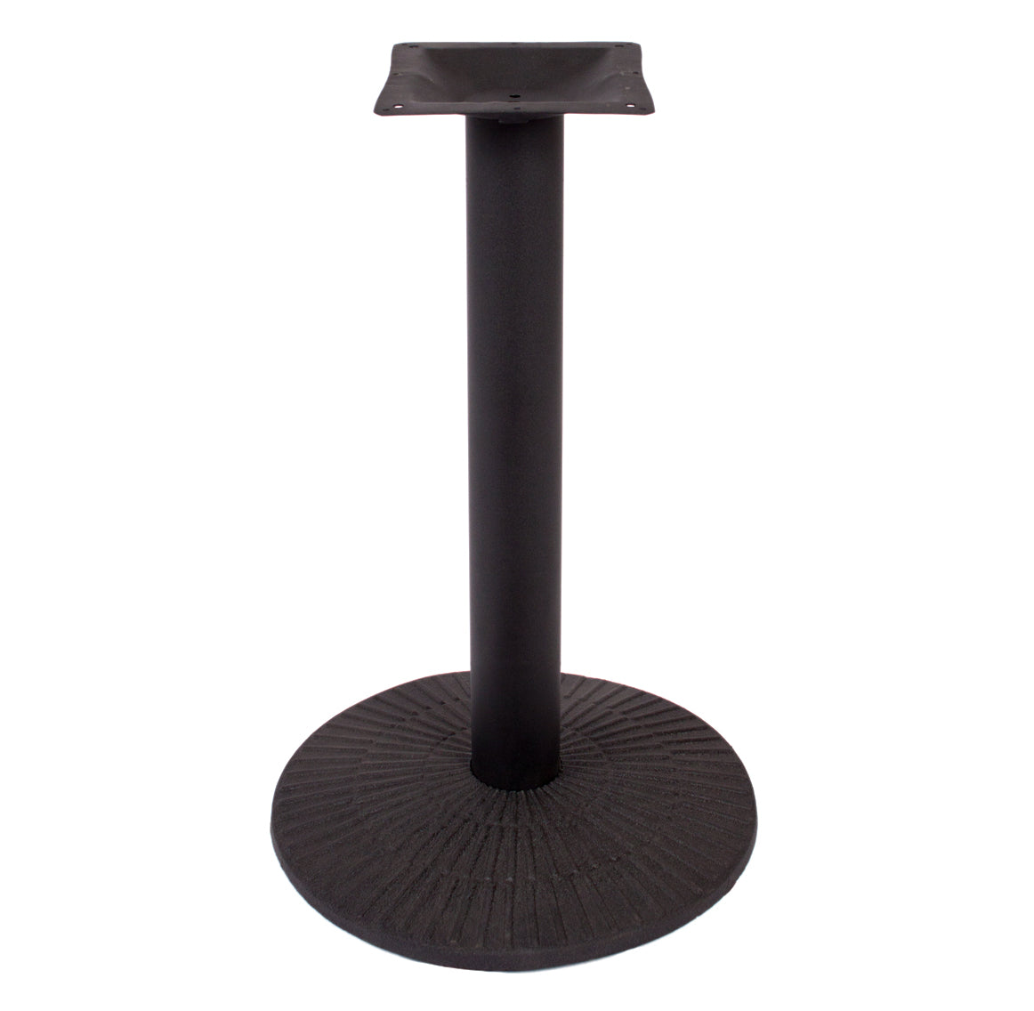 BFM Seating Travis 18"/22"/30" Round Dining/Bar Height Base 3"/4" Column - Sand Black