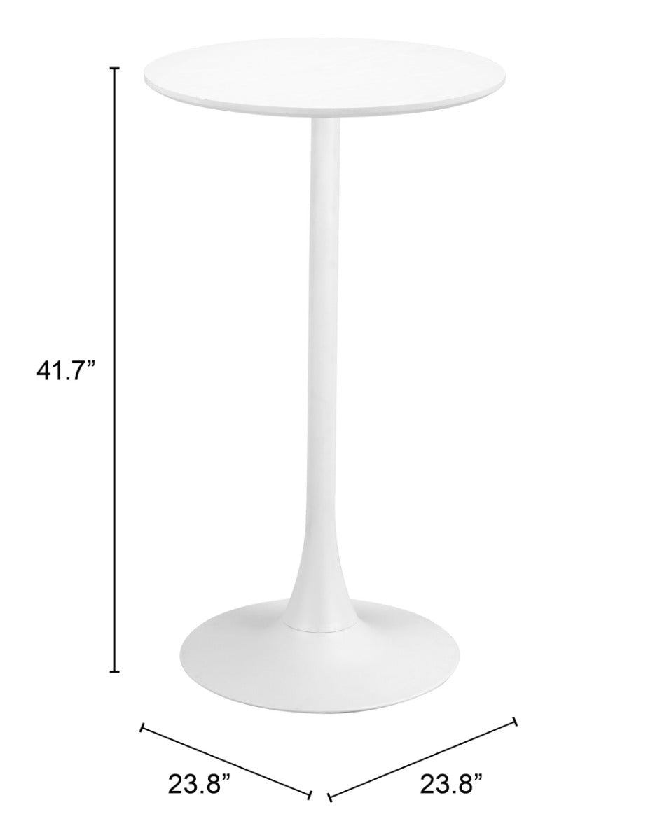 Zuo Modern Auray Bar Table in White/White&Gold/Brown