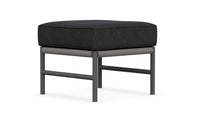 Azzurro Living Avalon Ottoman With Matte Charcoal Aluminum Frame And Lava Gray All-Weather Rope