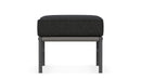 Azzurro Living Avalon Ottoman With Matte Charcoal Aluminum Frame And Lava Gray All-Weather Rope