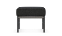 Azzurro Living Avalon Ottoman With Matte Charcoal Aluminum Frame And Lava Gray All-Weather Rope