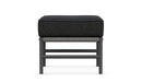 Azzurro Living Avalon Ottoman With Matte Charcoal Aluminum Frame And Lava Gray All-Weather Rope