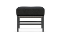 Azzurro Living Avalon Ottoman With Matte Charcoal Aluminum Frame And Lava Gray All-Weather Rope
